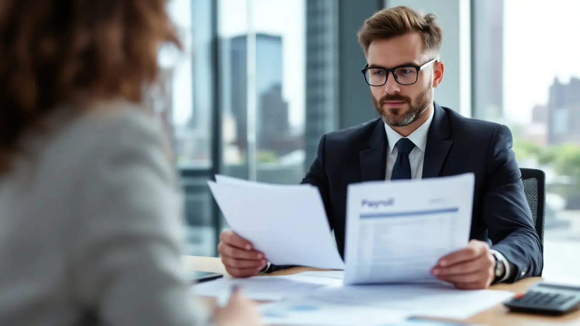 In a professional business meeting, a group of payroll professionals is gathered around a table filled with payroll documents and a calculator, discussing important aspects such as payroll processing, tax obligations, and compliance with Australian taxation office regulations. The atmosphere is focused, emphasizing the significance of maintaining compliance with payroll regulations to avoid financial penalties and ensure correct entitlements for employees.