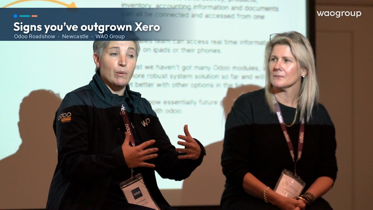 Video still: Signs you’ve outgrown Xero, from the Odoo Roadshow in Newcastle
